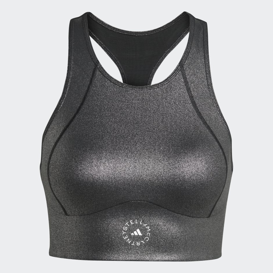 ADIDAS BY STELLA MCCARTNEY SHINY TRAINING CROP TOP - Black / White