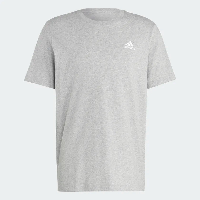 ESSENTIALS SINGLE JERSEY EMBROIDERED SMALL LOGO T-SHIRT - Medium Grey Heather