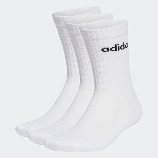 ADIDAS LINEAR CREW CUSHIONED SOCKS 3 PAIRS - HT3455