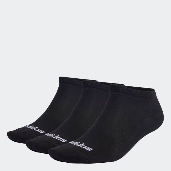 THIN LINEAR LOW-CUT SOCKS 3 PAIRS - Black / White