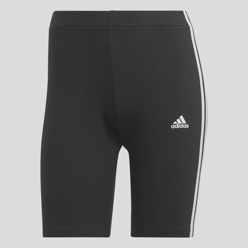 ESSENTIALS 3-STRIPES BIKE SHORTS - Black / White