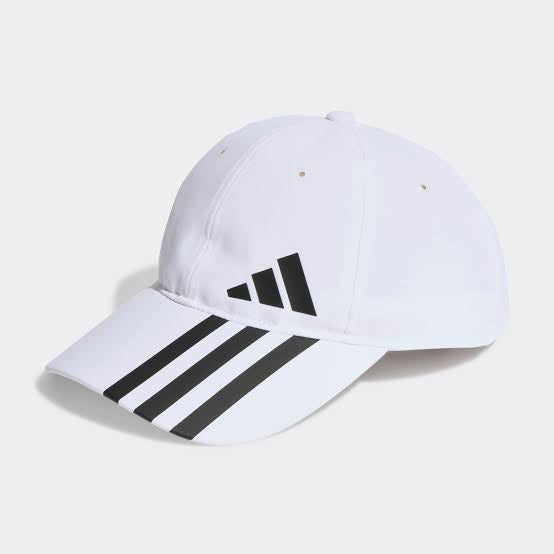 3-STRIPES AEROREADY BASEBALL CAP - White / Black / Black