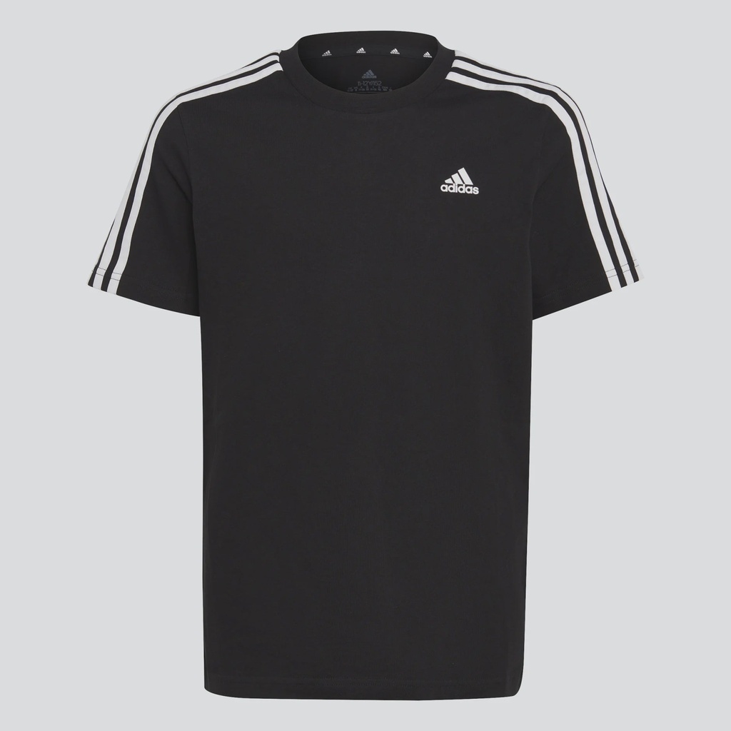 ESSENTIALS 3-STRIPES COTTON T-SHIRT - Black / White