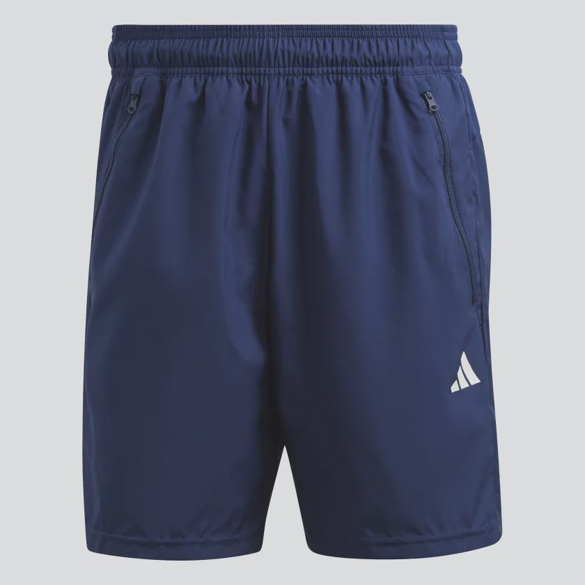 TRAIN ESSENTIALS WOVEN TRAINING SHORTS - Dark Blue / White