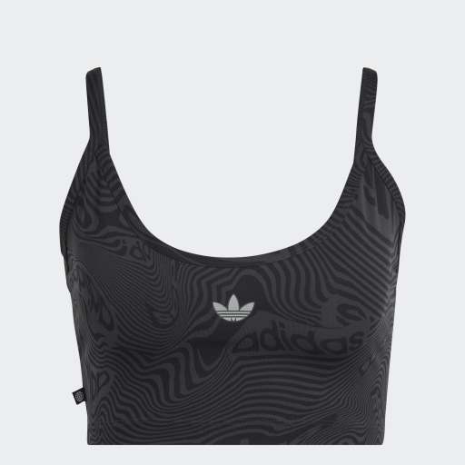 ADIDAS MARBLE PRINT SPORTS BRA LONG-SLEEVE TOP - IC2214