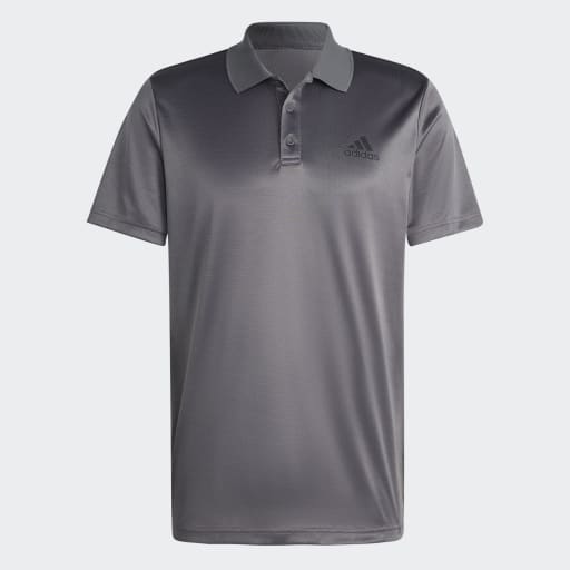 DESIGNED TO MOVE 3-STRIPES POLO SHIRT - Grey Five / Black