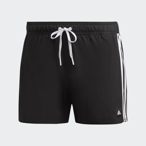 3-STRIPES CLX VERY-SHORT-LENGTH SWIM SHORTS - Black / White