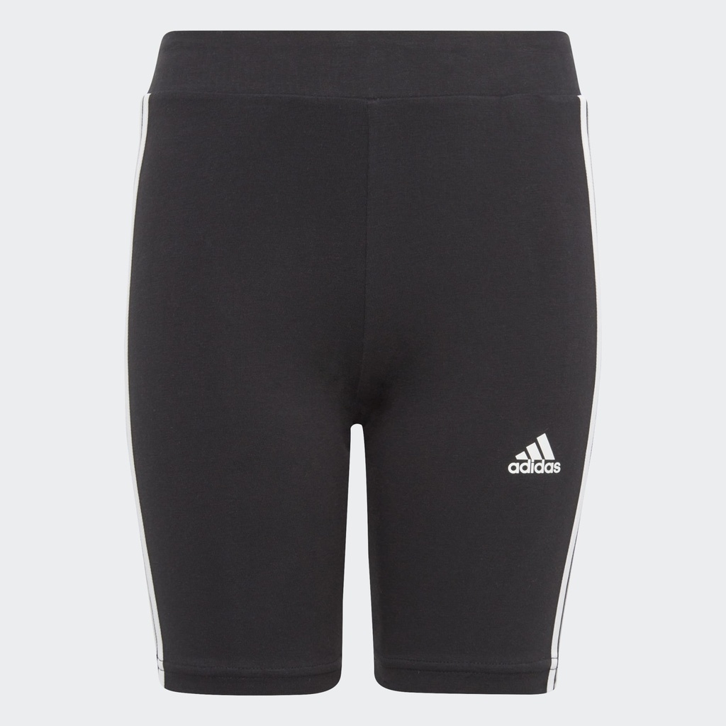 ESSENTIALS 3-STRIPES COTTON BIKE TIGHTS - Black / White
