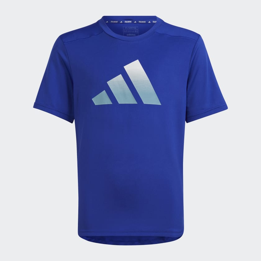 TRAIN ICONS AEROREADY LOGO T-SHIRT - Lucid Blue / White / Preloved Blue
