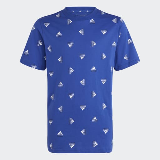 BRAND LOVE ALLOVER PRINT T-SHIRT - Semi Lucid Blue / White