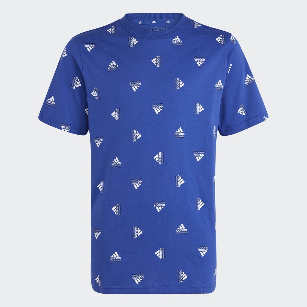 BRAND LOVE ALLOVER PRINT T-SHIRT - Semi Lucid Blue / White