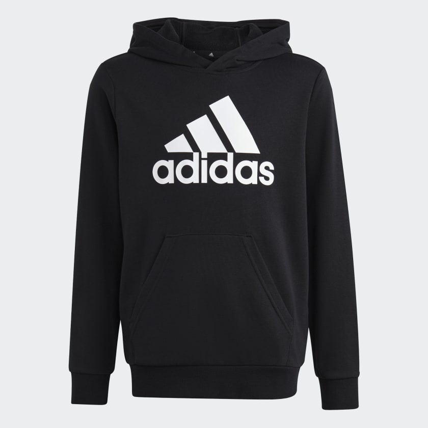 BIG LOGO ESSENTIALS COTTON HOODIE - Black / White