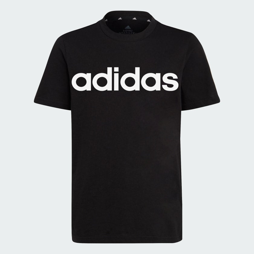 ESSENTIALS LINEAR LOGO COTTON T-SHIRT - Black / White