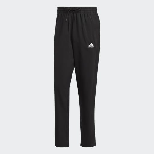 AEROREADY ESSENTIALS STANFORD OPEN HEM EMBROIDERED SMALL LOGO TRACKSUIT BOTTOMS - Black