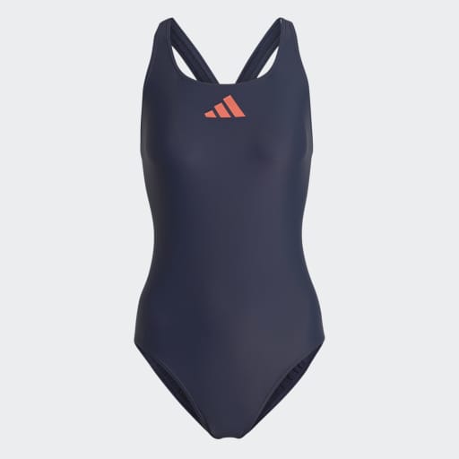3 BAR LOGO SWIMSUIT - Shadow Navy / Coral Fusion