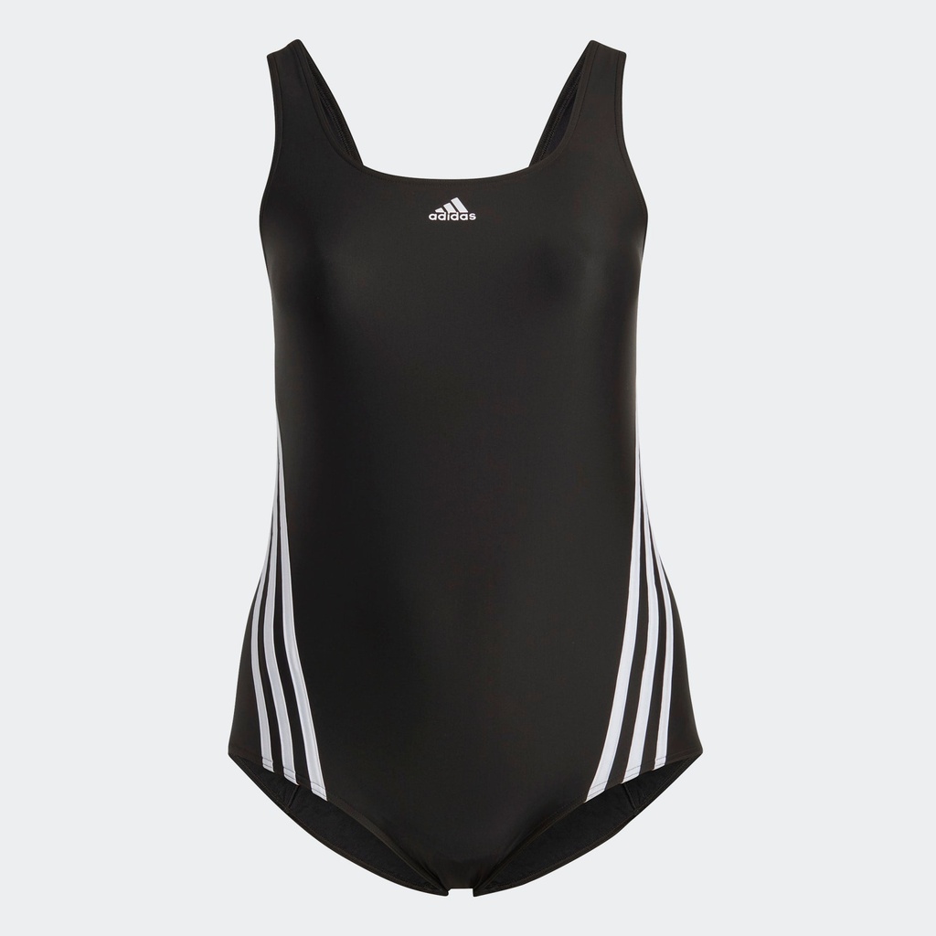 3-STRIPES SWIM SUIT (PLUS SIZE) - Black / White