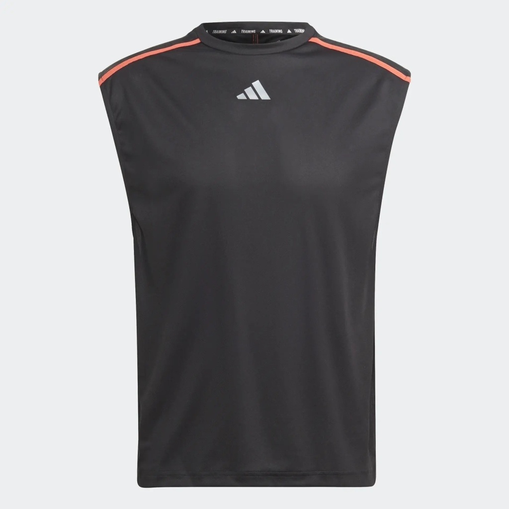 WORKOUT BASE SLEEVELESS TANK TOP - Black / Bright Red / Transparent