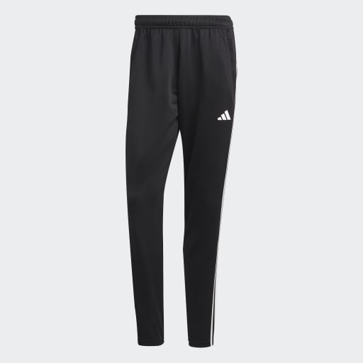 TRAIN ESSENTIALS 3-STRIPES TRAINING JOGGERS - Black / White