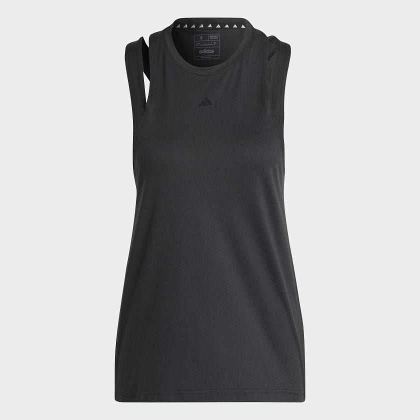 AEROREADY TRAIN ESSENTIALS 3 BAR LOGO TANK TOP - Black