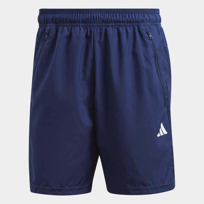 TRAIN ESSENTIALS WOVEN TRAINING SHORTS - Dark Blue / White