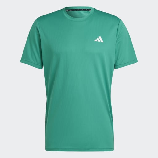 TRAIN ESSENTIALS TRAINING T-SHIRT - Court Green / White