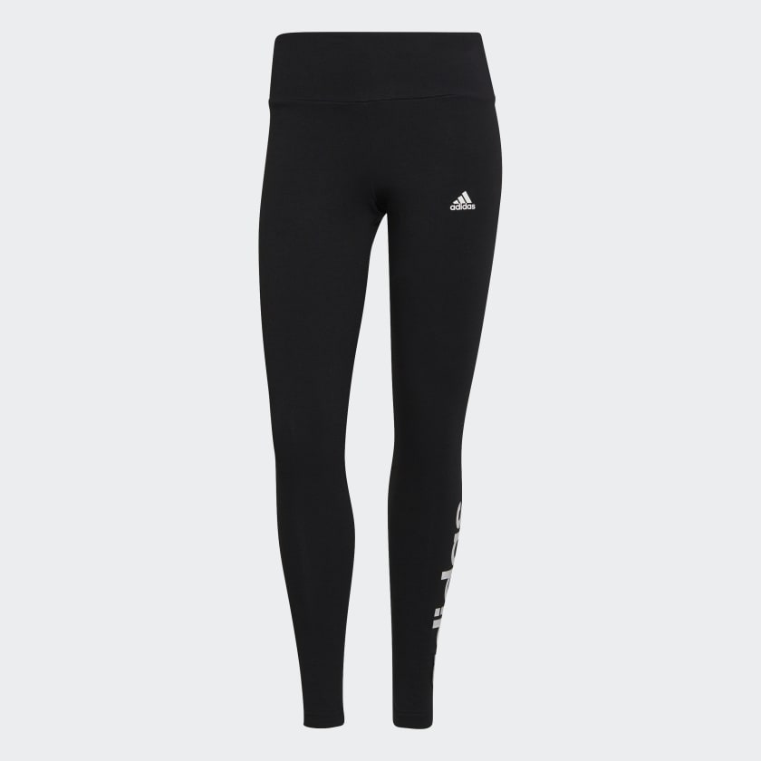 ESSENTIALS HIGH-WAISTED LOGO LEGGINGS - Black / White