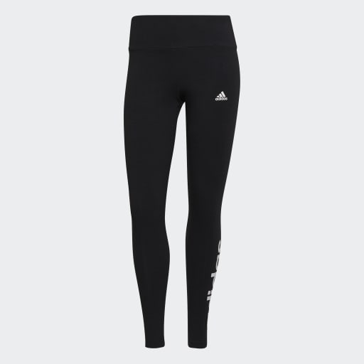 ESSENTIALS HIGH-WAISTED LOGO LEGGINGS - Black / White