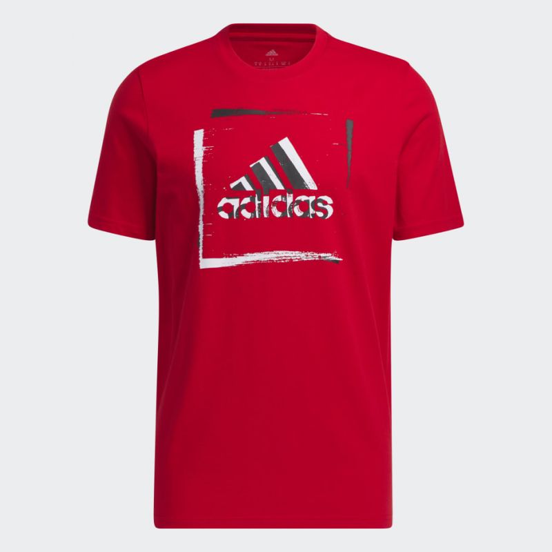 TWO-TONE STENCIL SHORT SLEEVE GRAPHIC T-SHIRT - Better Scarlet