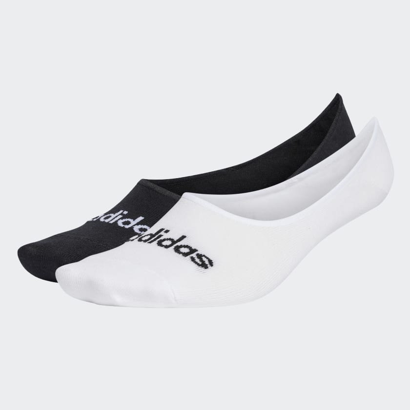THIN LINEAR BALLERINA SOCKS 2 PAIRS - White / Black