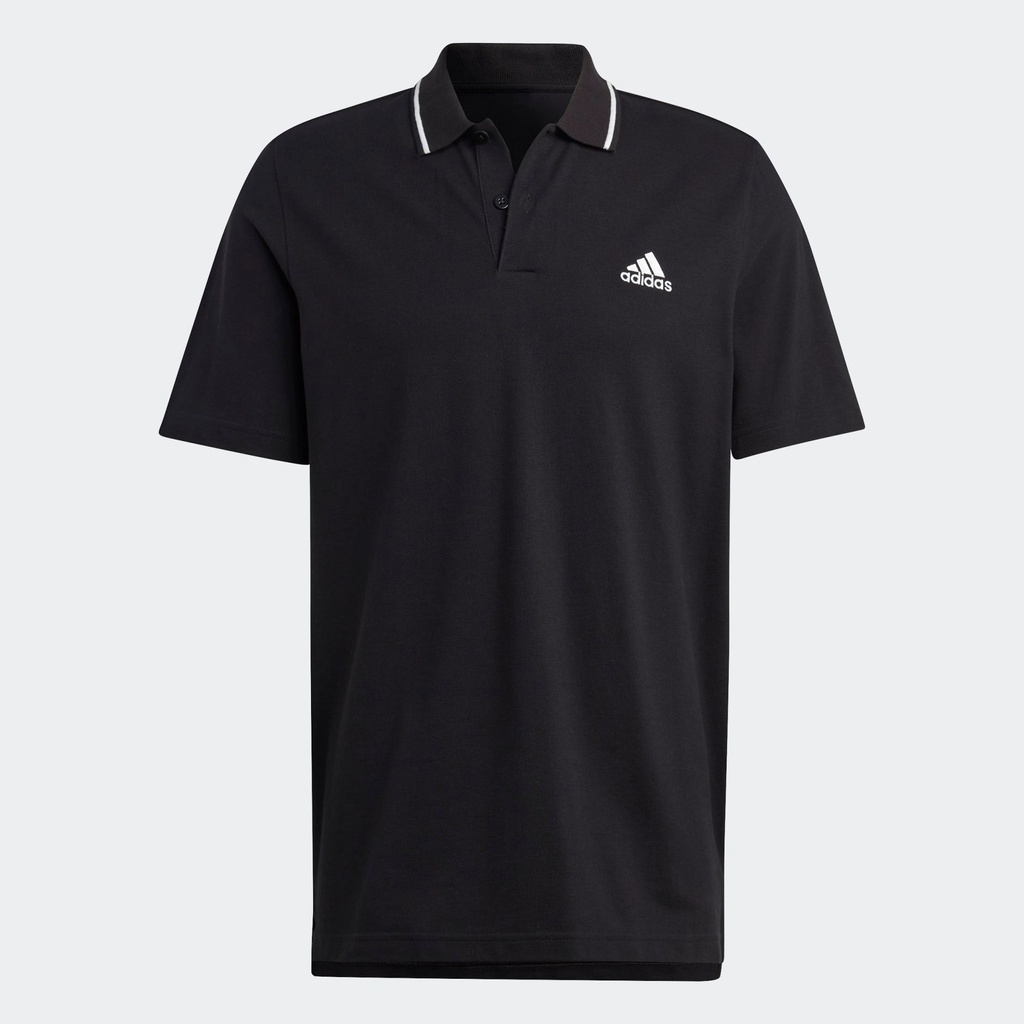 ESSENTIALS PIQUÉ SMALL LOGO POLO SHIRT - Black