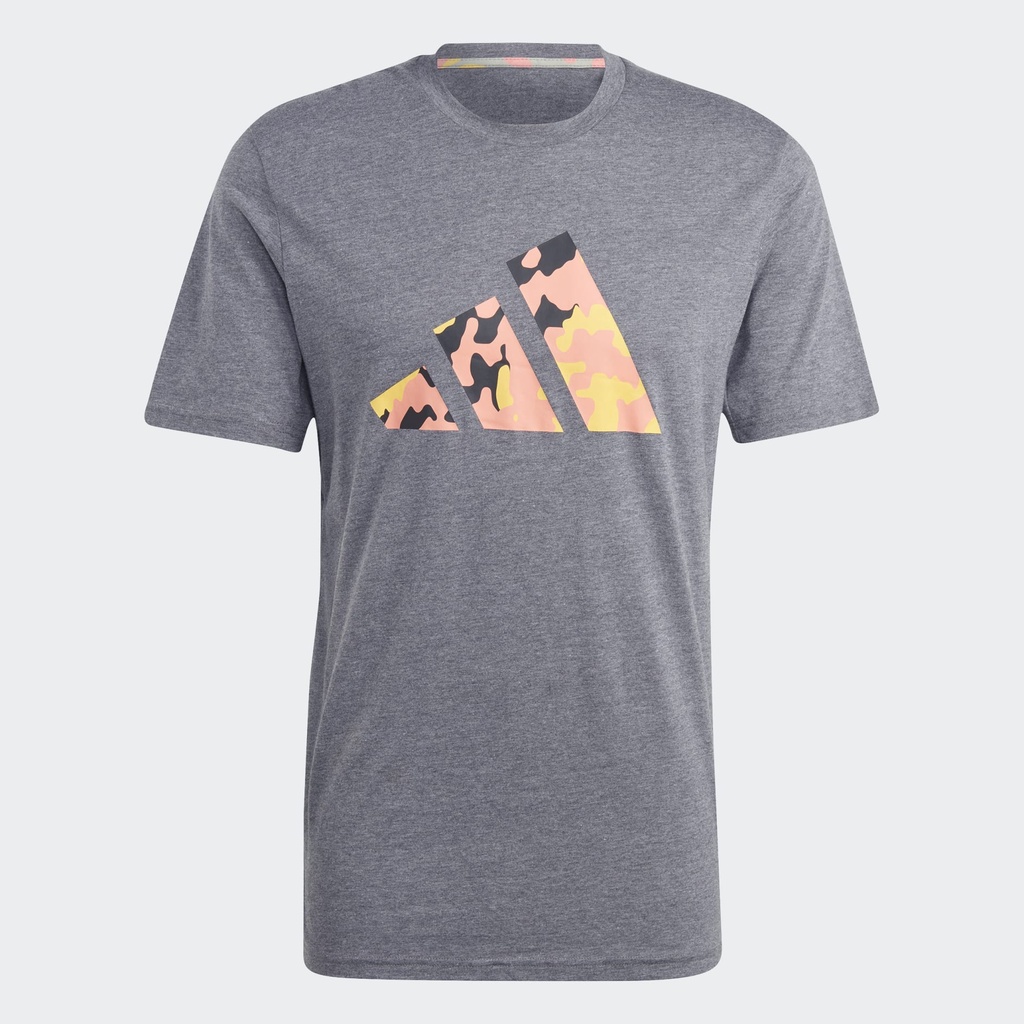 TRAIN ESSENTIALS SEASONAL LOGO TRAINING T-SHIRT - Dark Grey Heather / White