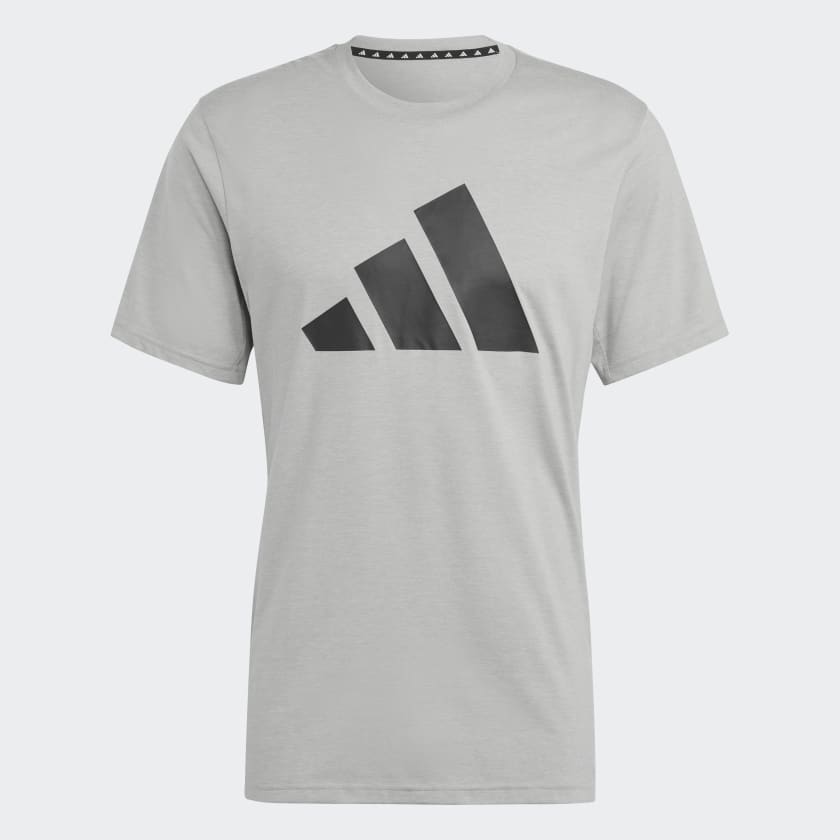 TRAIN ESSENTIALS FEELREADY LOGO TRAINING T-SHIRT - Medium Grey Heather / Black