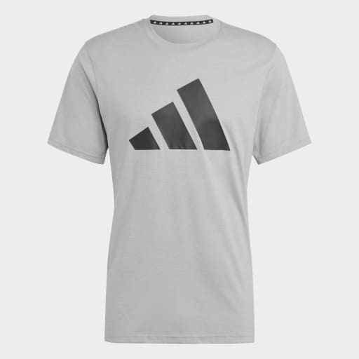 TRAIN ESSENTIALS FEELREADY LOGO TRAINING T-SHIRT - Medium Grey Heather / Black