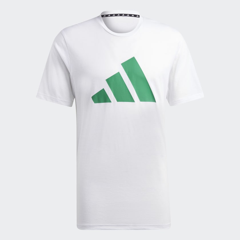 TRAIN ESSENTIALS FEELREADY LOGO TRAINING T-SHIRT - White / Court Green