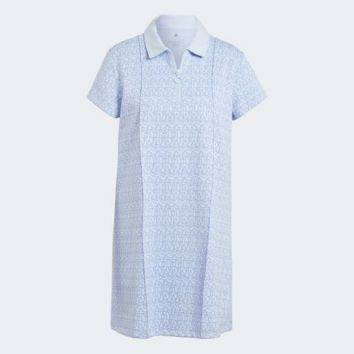ALLOVER ADIDAS GRAPHIC POLO DRESS - Blue Dawn / Blue Fusion / Blue Fusion