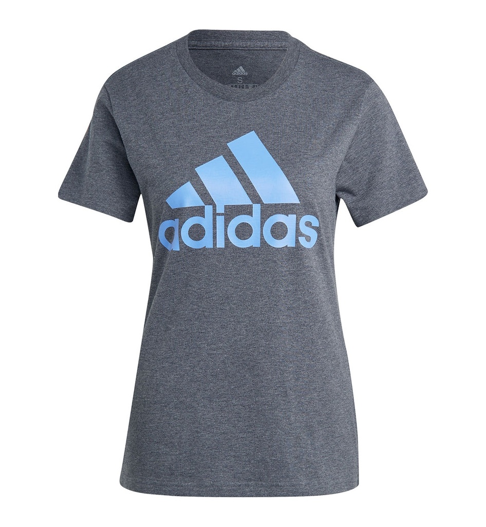 ESSENTIALS LOGO T-SHIRT - Dark Grey Heather / Blue Fusion
