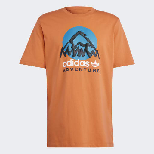 ADIDAS ADVENTURE MOUNTAIN FRONT T-SHIRT - Craft Orange