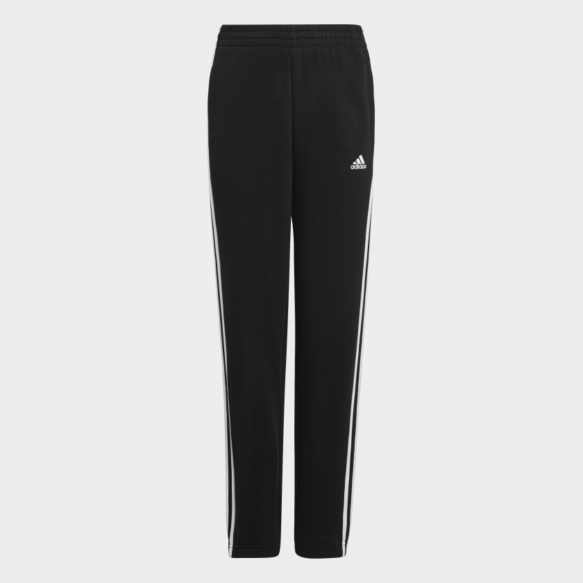 ESSENTIALS 3-STRIPES FLEECE JOGGERS - Black / White