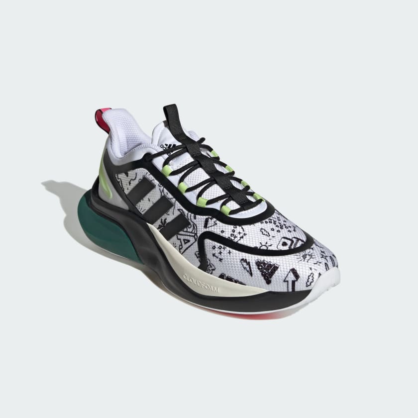 ALPHABOUNCE+ SHOES - Ftwr White / Core Black / Collegiate Green