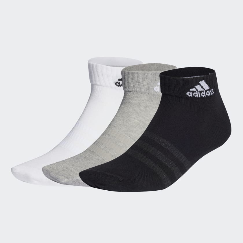 THIN AND LIGHT ANKLE SOCKS 3 PAIRS - Black / White