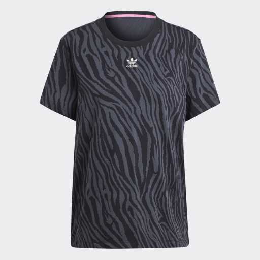 ALLOVER ZEBRA ANIMAL PRINT ESSENTIALS T-SHIRT - Carbon / Black