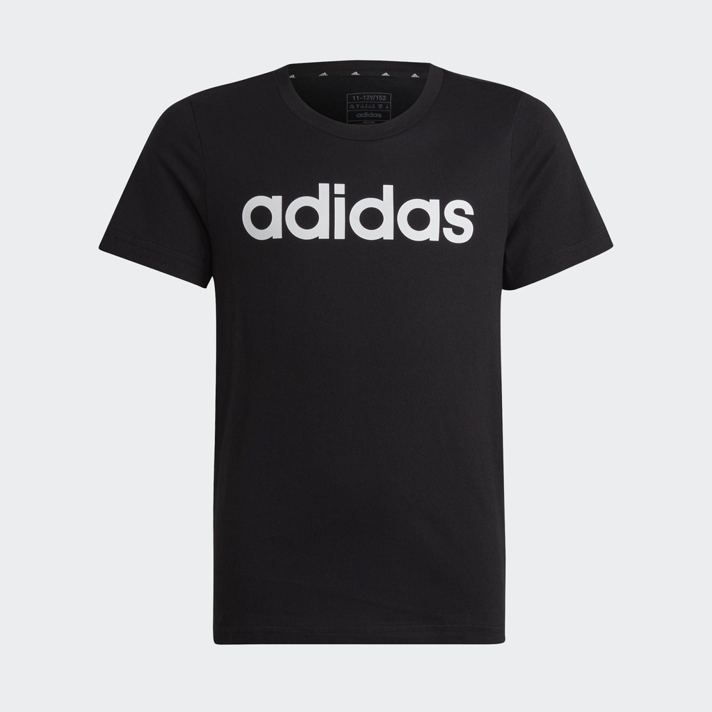 ESSENTIALS LINEAR LOGO COTTON SLIM FIT T-SHIRT - Black / White