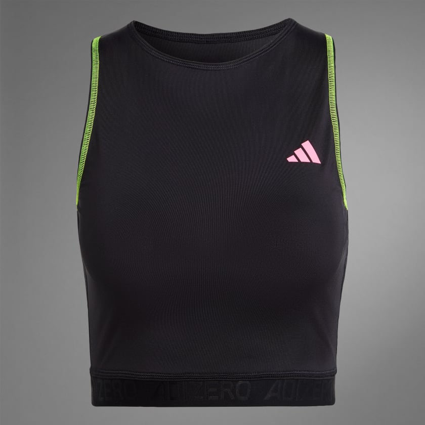 ADIZERO RUNNING CROP TANK TOP - Black