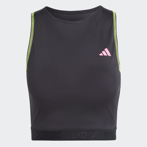 ADIZERO RUNNING CROP TANK TOP - Black
