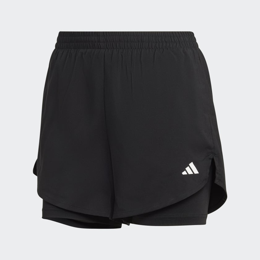 AEROREADY MADE FOR TRAINING MINIMAL TWO-IN-ONE SHORTS - Black / White