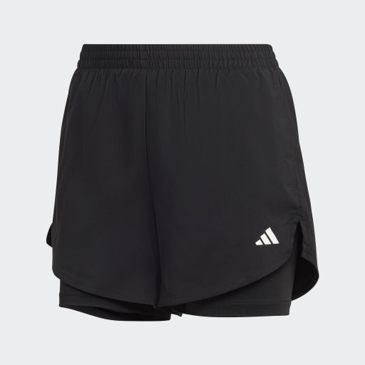 AEROREADY MADE FOR TRAINING MINIMAL TWO-IN-ONE SHORTS - Black / White