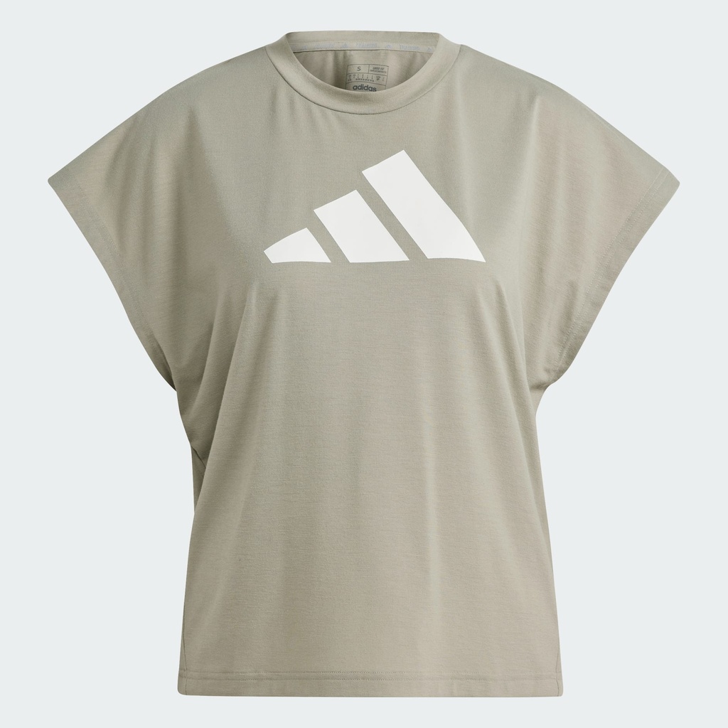 TRAIN ICONS TRAINING REGULAR FIT LOGO T-SHIRT - Silver Pebble / White