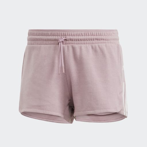 TRAIN ESSENTIALS COTTON 3-STRIPES PACER SHORTS - Wonder Orchid