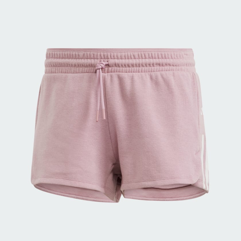 TRAIN ESSENTIALS COTTON 3-STRIPES PACER SHORTS - Wonder Orchid
