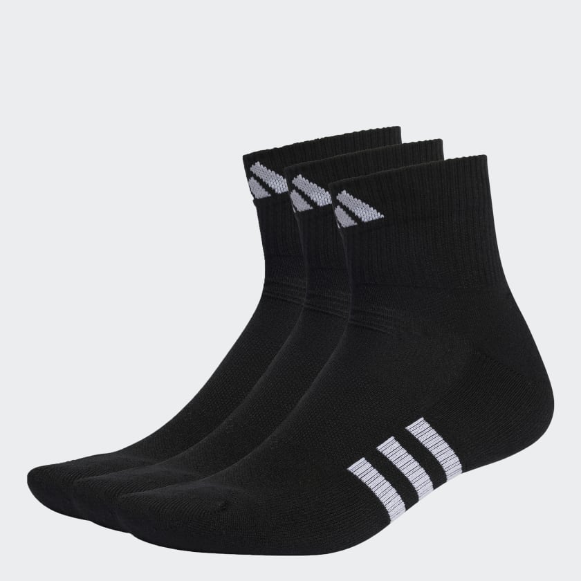 PERFORMANCE CUSHIONED MID-CUT SOCKS 3 PAIRS - Black / Black / Black